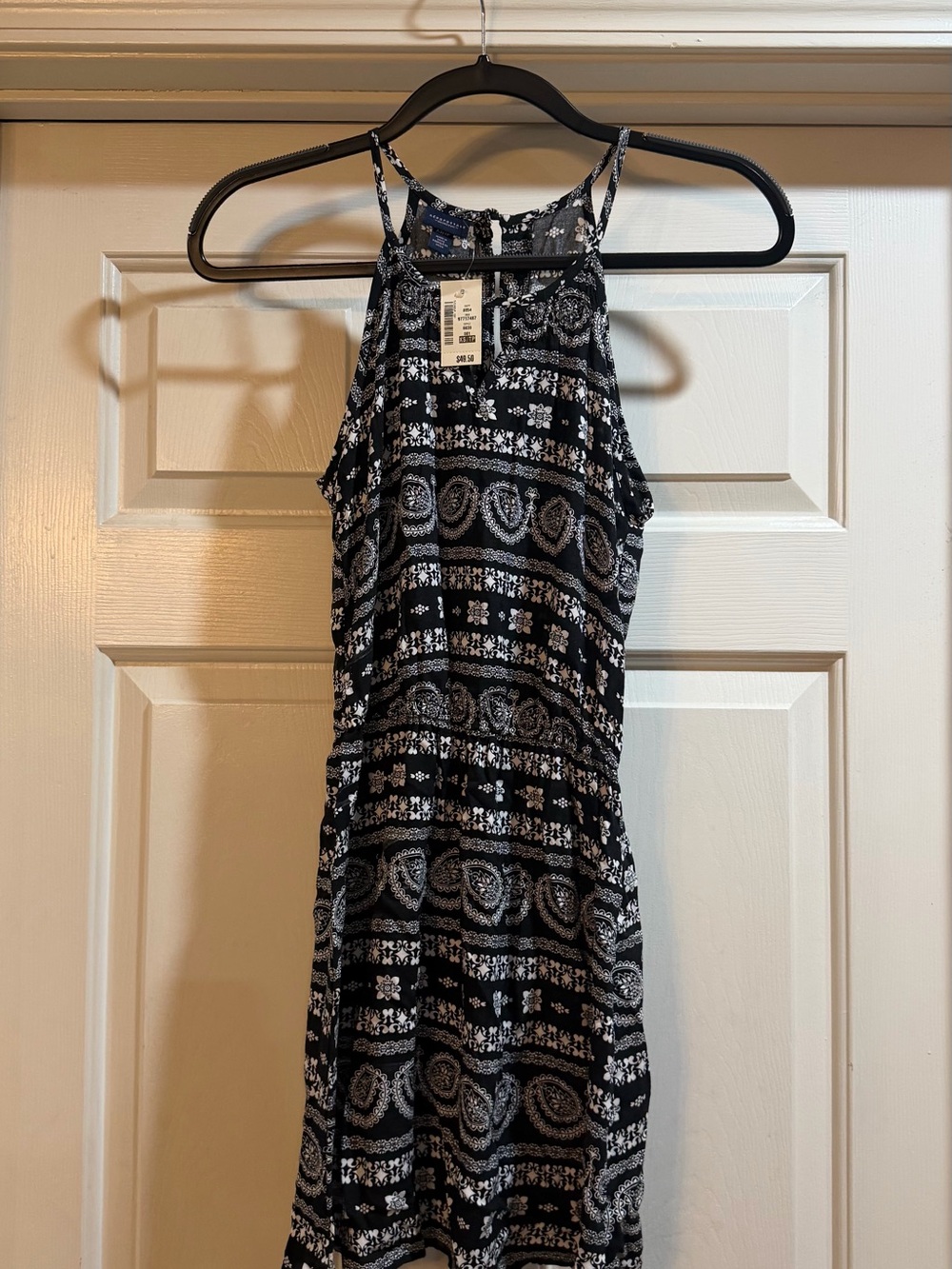 Aeropostale NWT Black & White Geo Halter Dress P2P 14”